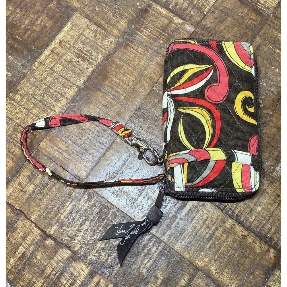 Vera Bradley Puccini Credit Card Wristlet Wallet Zip Closure Quilted Cotton